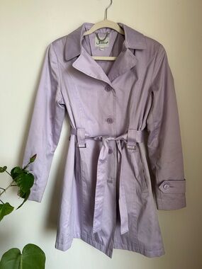 Jessica Lavender Trench Coat with Belt - Women's Jacket